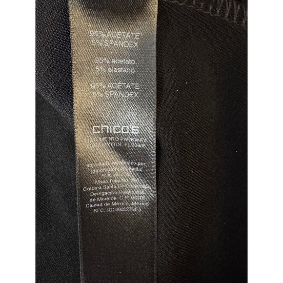 Chico's Travelers Tunic Top Long Sleeve Twist Front Chic Casual Black Size 8 (M) - Picture 4 of 7